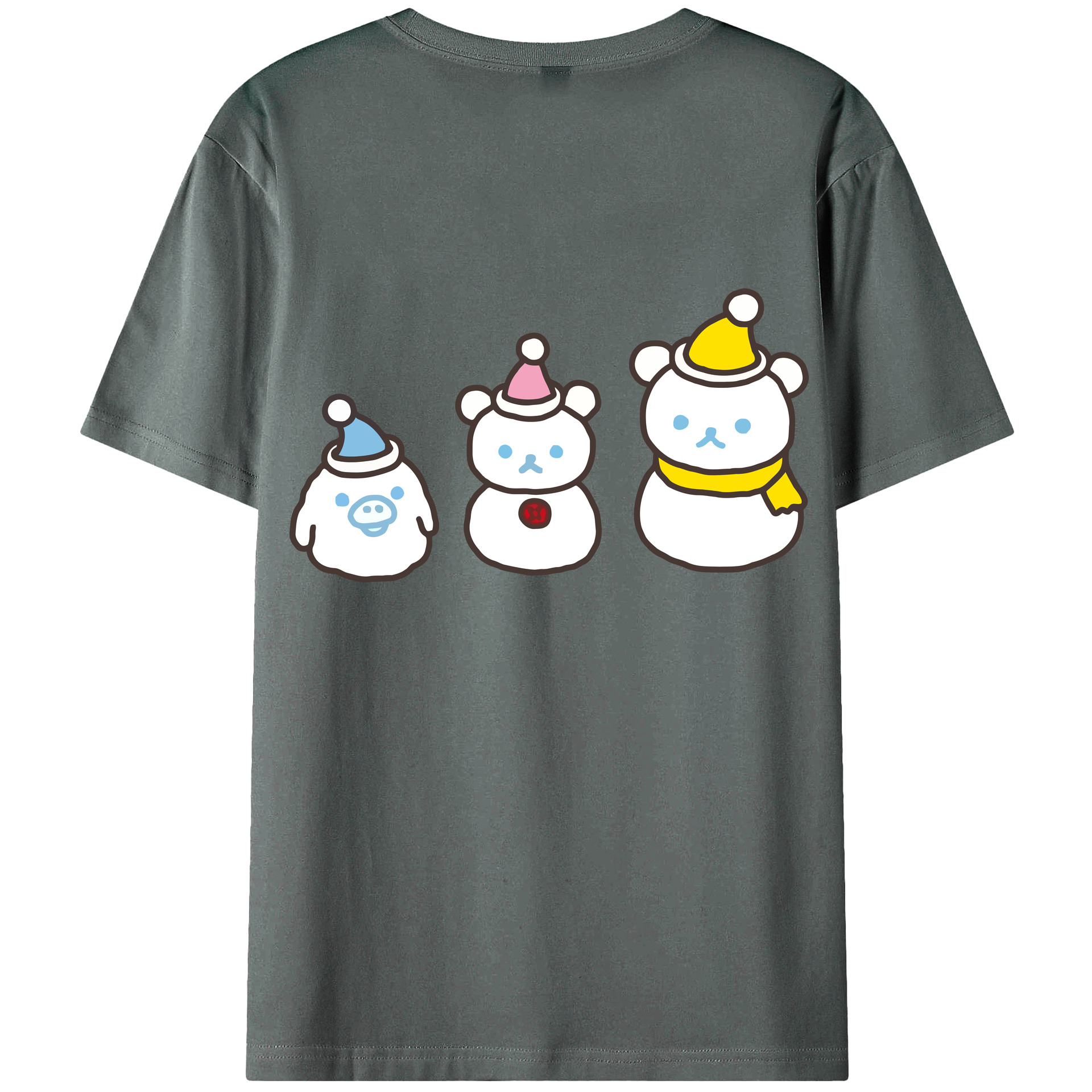 （画像用） リラックマ リラックマ キイロイトリ Rilakkuma Korilakkuma Kiiroitori 綿100％ メンズ半袖Tシャツ（バックプリント） 通気性